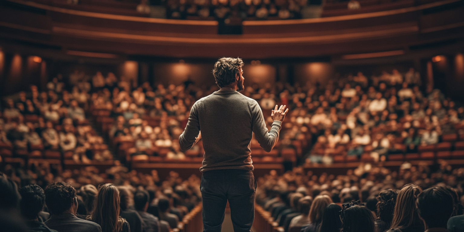 pabloestevan A life coach on the stage of an auditorium speak 018c0265 c9f1 471f a1dd f5ea17db9367 0 - Krea Life